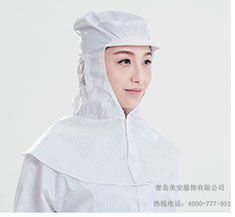 白色防静电披肩帽